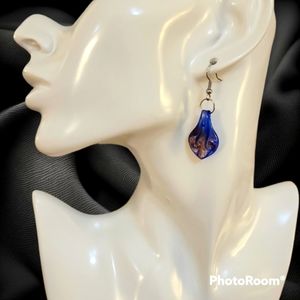 Handblown Glass Dangle Hook Earrings
